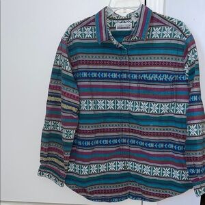 Vintage 80s-90s Women's Cabin Creek Button Down Shirt Southwestern Boho Hippie